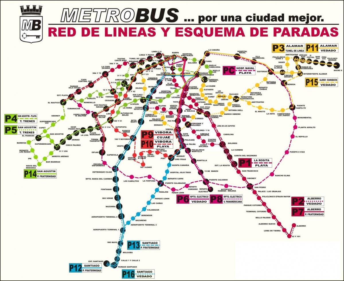 karta över viazul busstationen Havanna