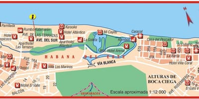 Karta över playa del este Kuba